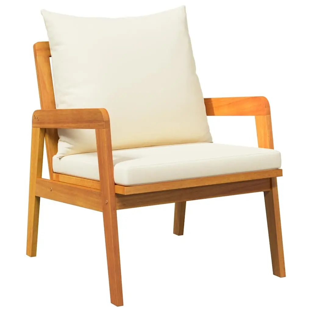 Outdoor Bistro Set Modern Minimalist Brown Acacia Wood 3 Pieces