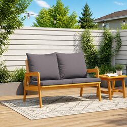 Garden Bench Solid Acacia Wood Oiled Outdoor Seating 115x65x71cm Brown