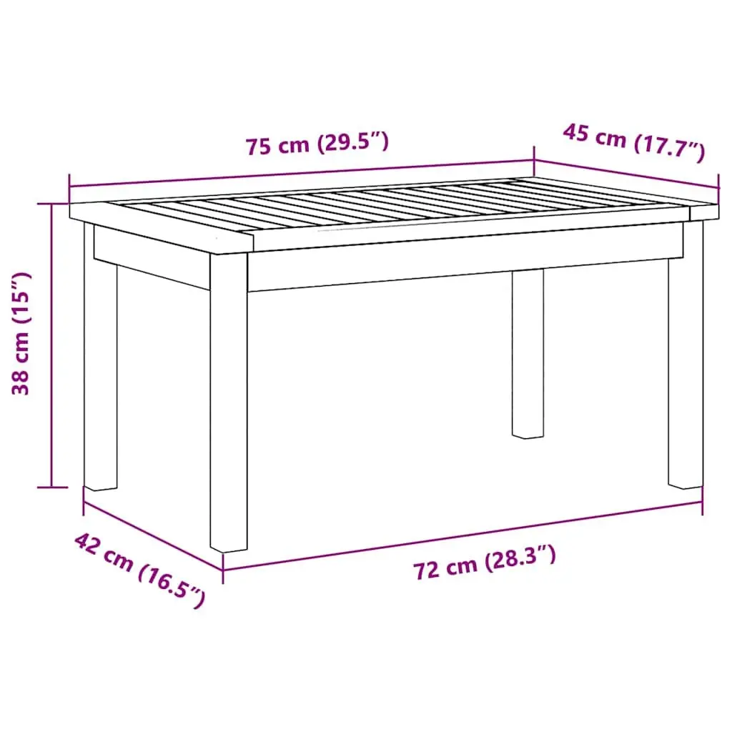 Outdoor Coffee Table Solid Acacia Wood Natural Oil Garden Patio Furniture