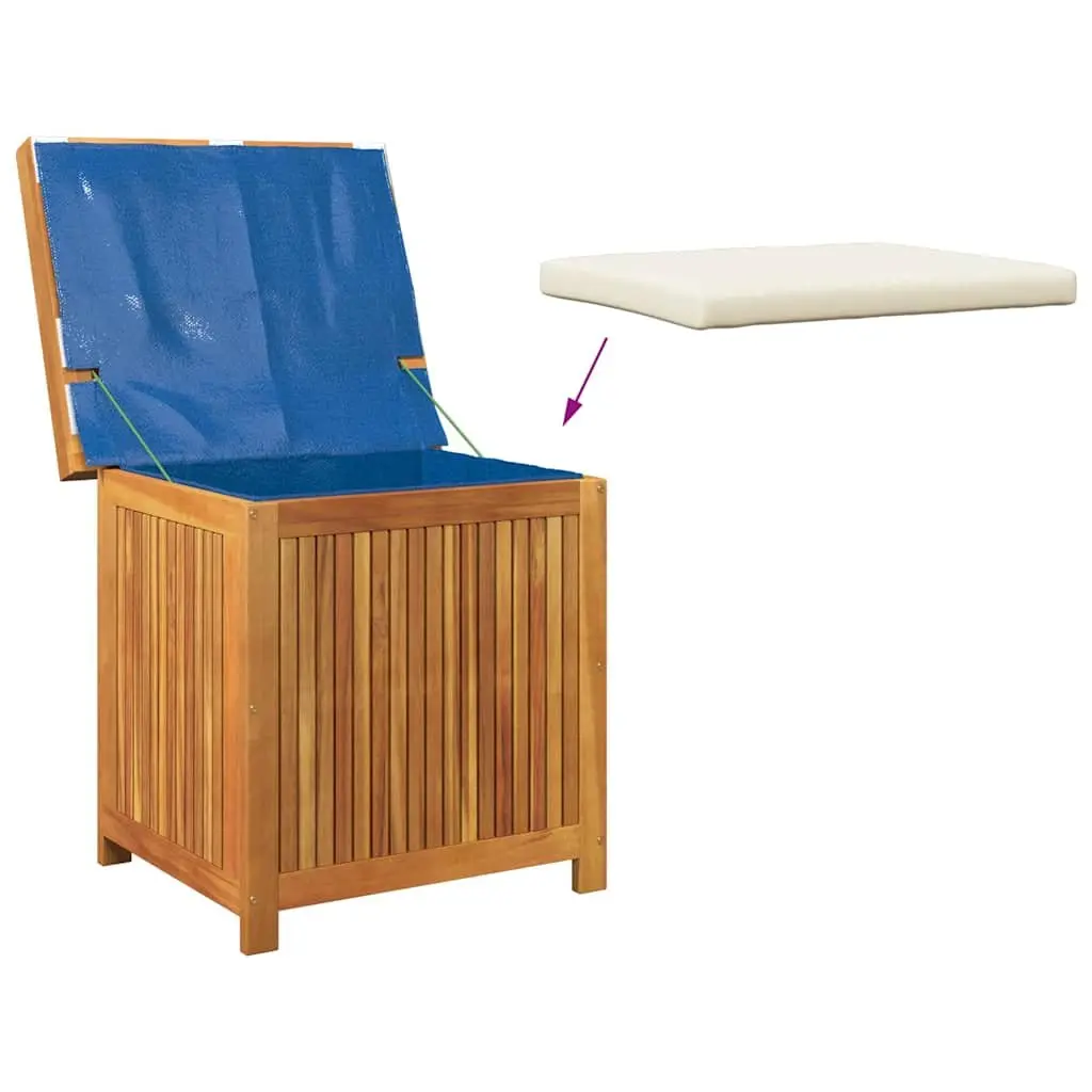 Cushion Storage Box Solid Wood Outdoor Organiser with Lid 60x50x61cm