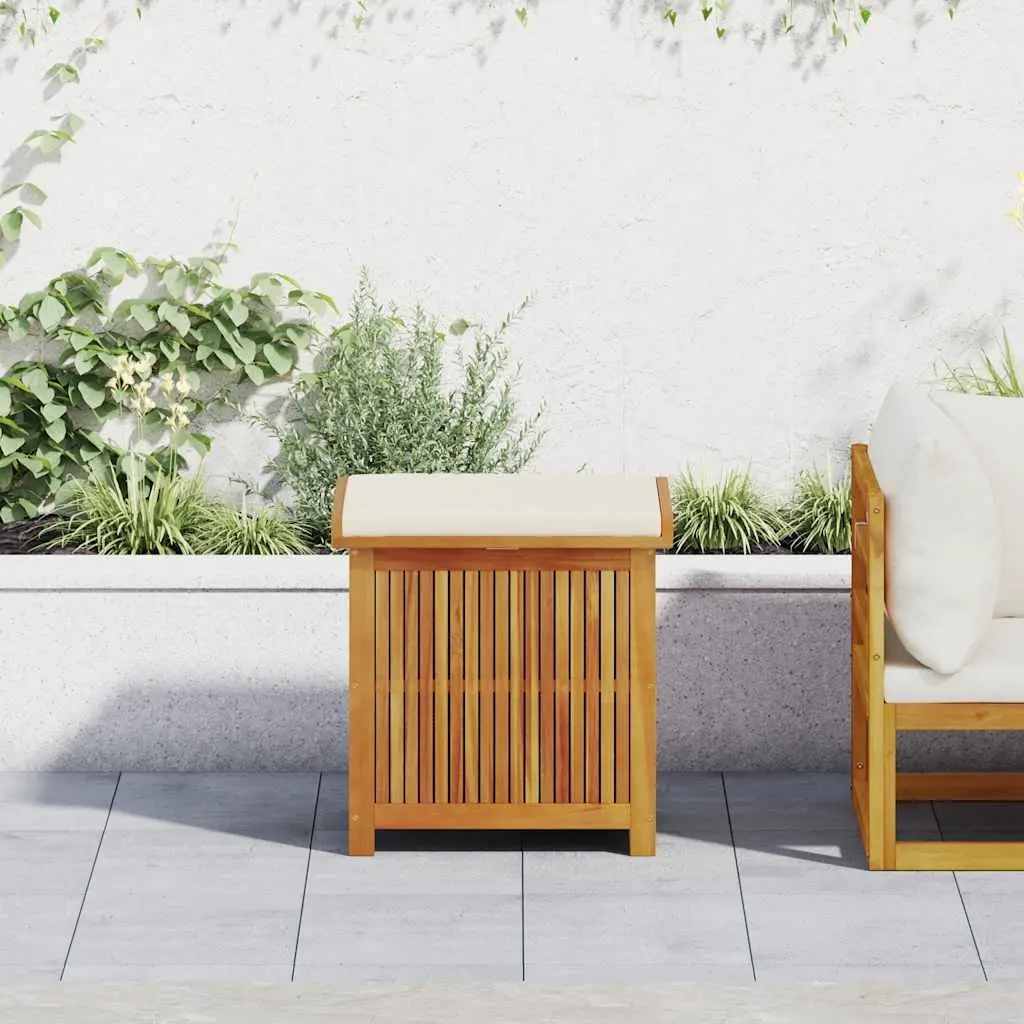 Cushion Storage Box Solid Wood Outdoor Organiser with Lid 60x50x61cm