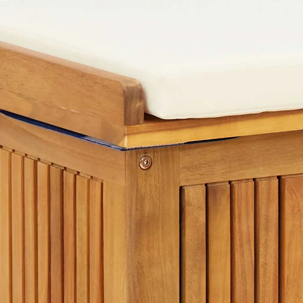Cushion Storage Box Solid Wood Outdoor Organiser with Lid 60x50x61cm