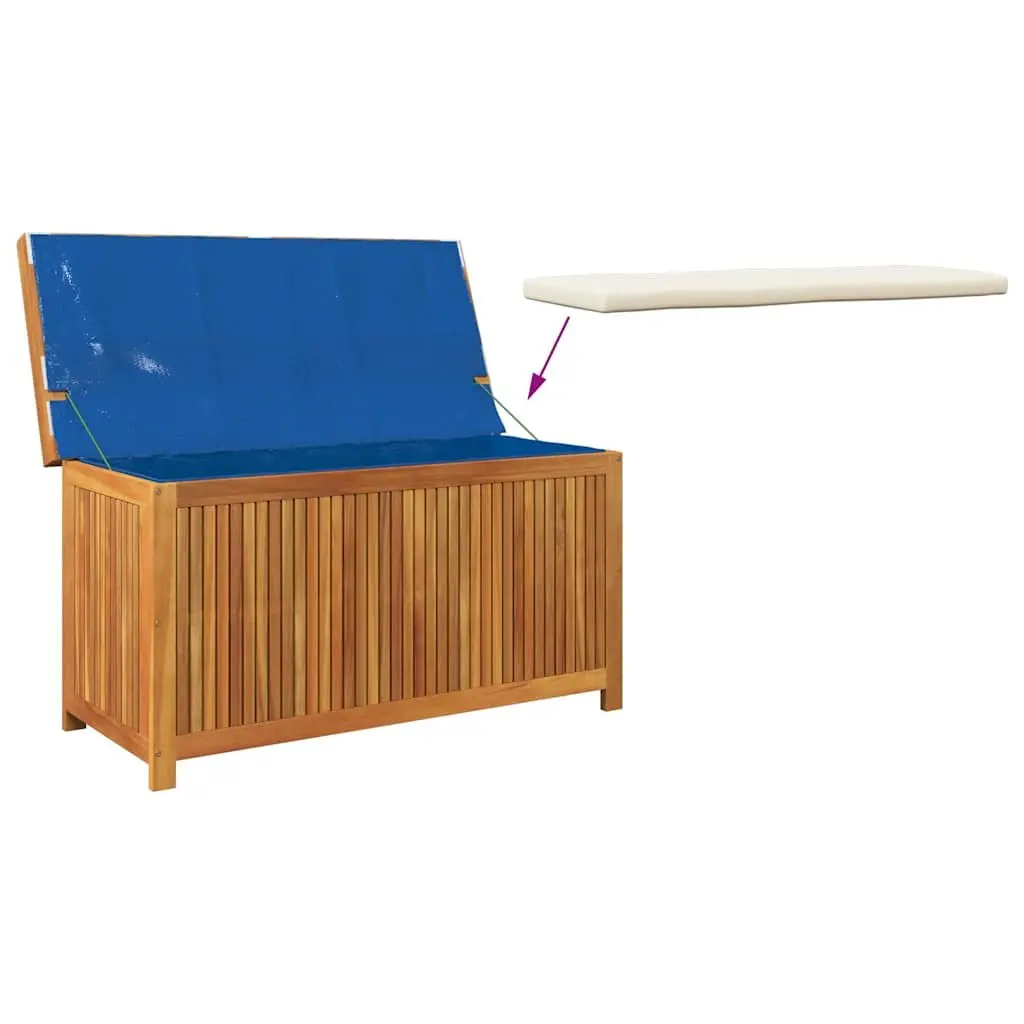 Outdoor Storage Box 113x50x60.5cm Solid Wood Acacia Garden Cushion Organiser
