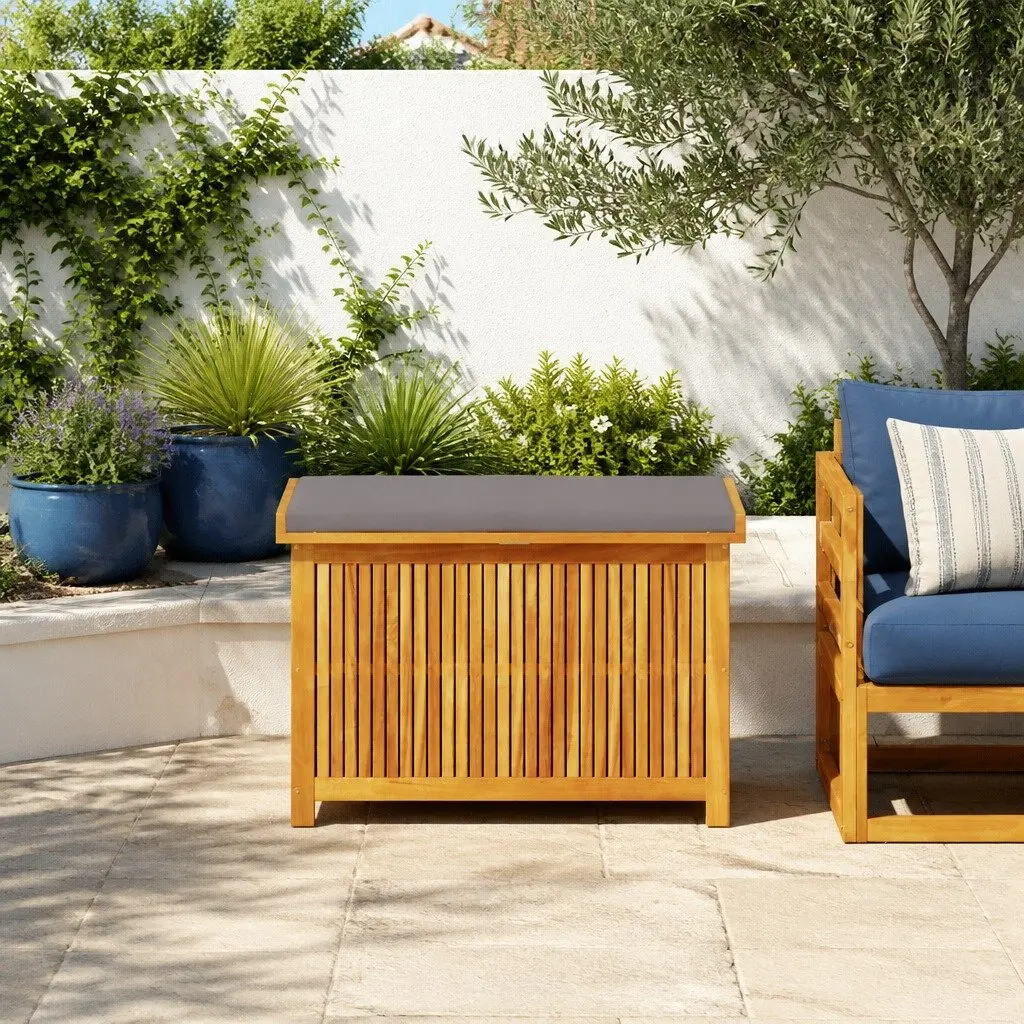 Outdoor Cushion Storage Box Solid Acacia Wood 90x50x60.5cm
