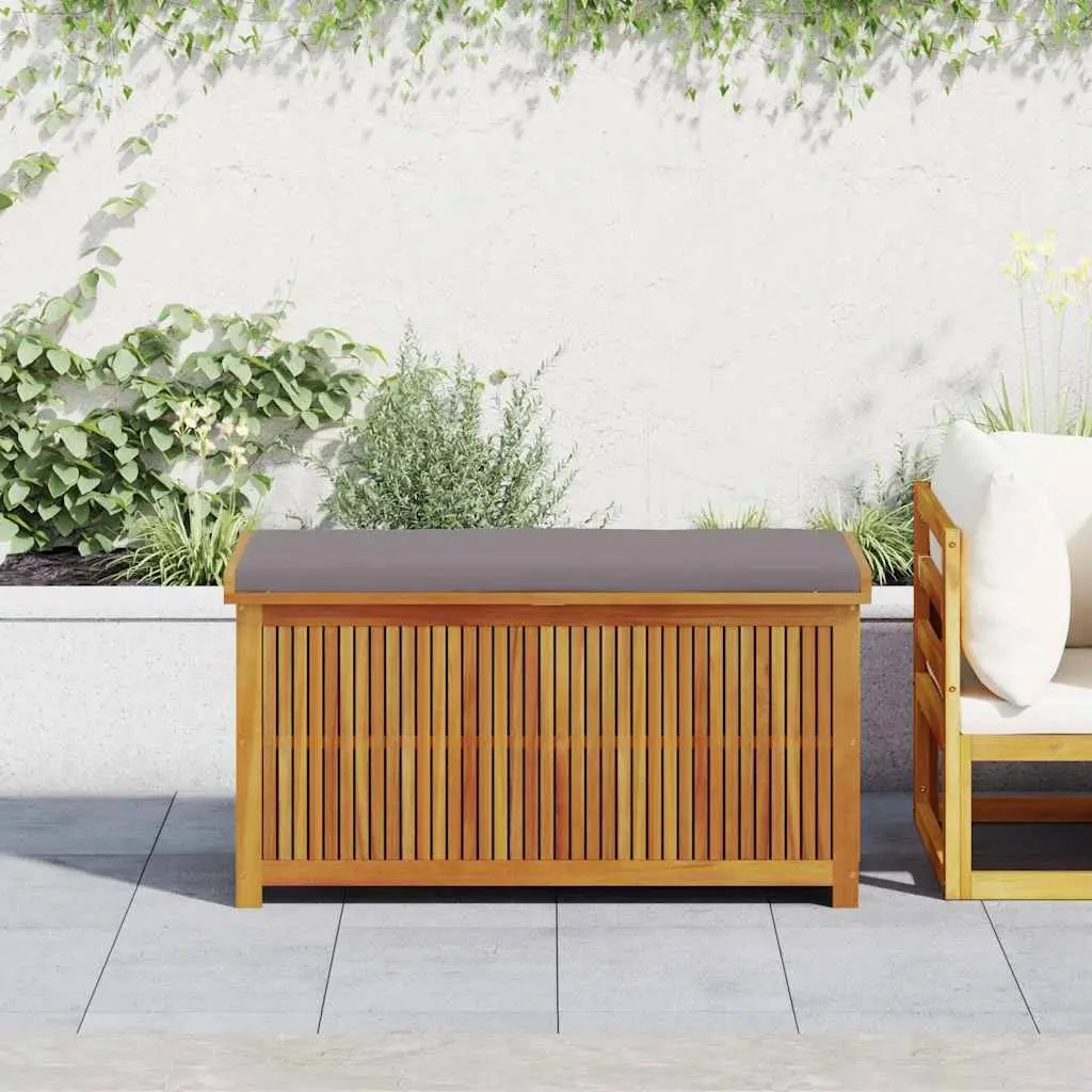 Outdoor Cushion Storage Box Solid Acacia Wood 113x50x60.5 cm