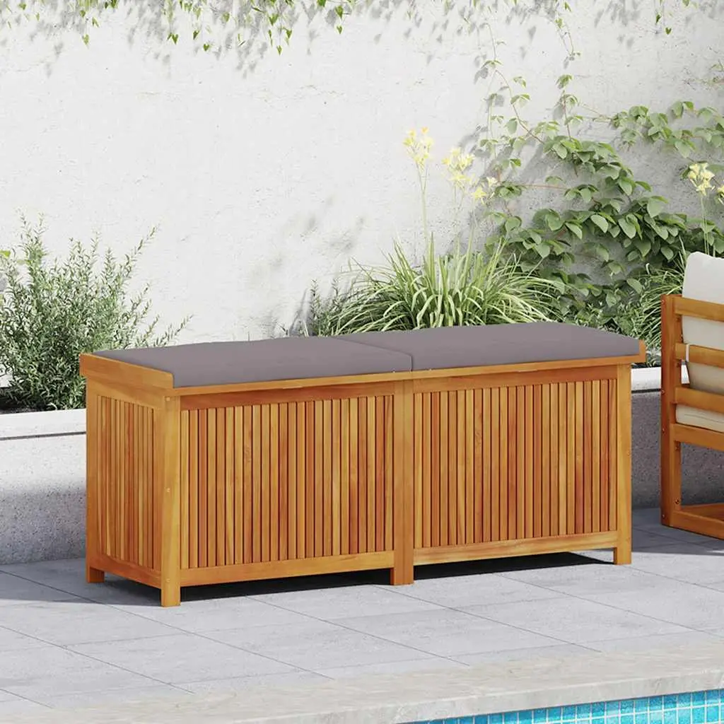 Outdoor Cushion Box with Acacia Wood Finish