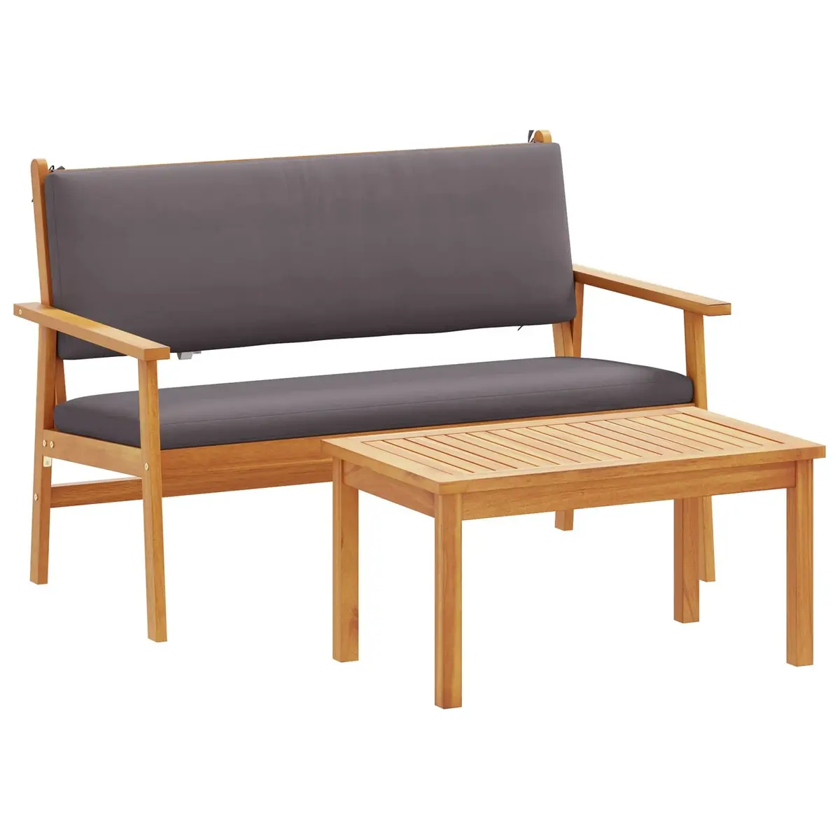 Garden Sofa Set Solid Acacia Wood 2 Piece Anthracite Outdoor Lounge