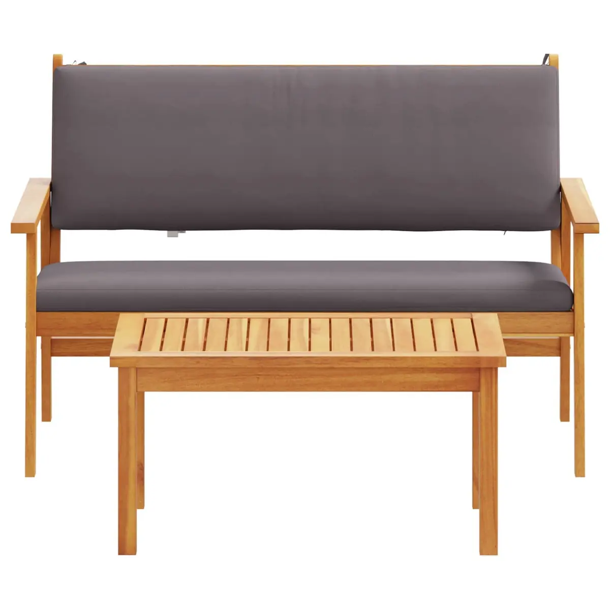 Garden Sofa Set Solid Acacia Wood 2 Piece Anthracite Outdoor Lounge