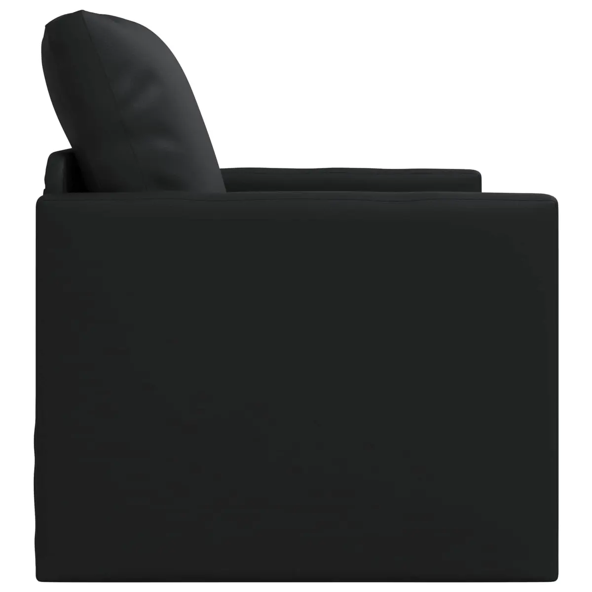 Sofa Bed Modern Convertible 60cm Black Faux Leather