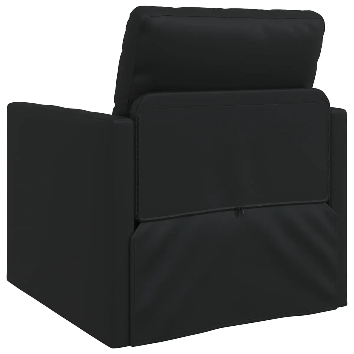 Sofa Bed Modern Convertible 60cm Black Faux Leather