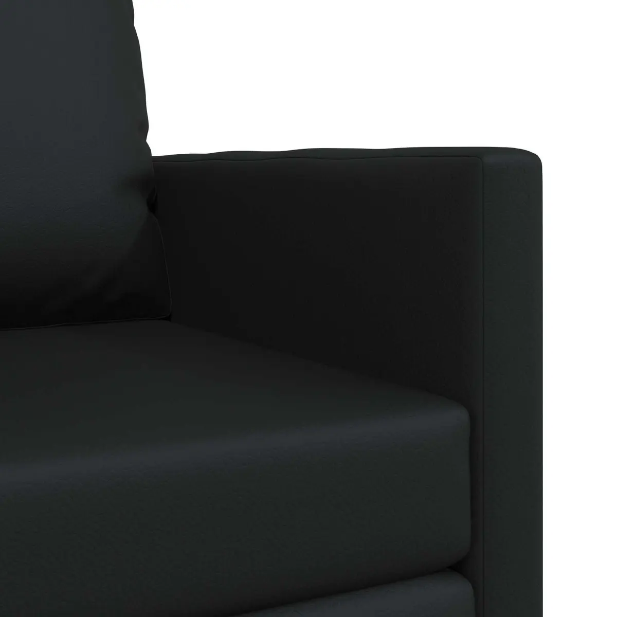 Sofa Bed Modern Convertible 60cm Black Faux Leather