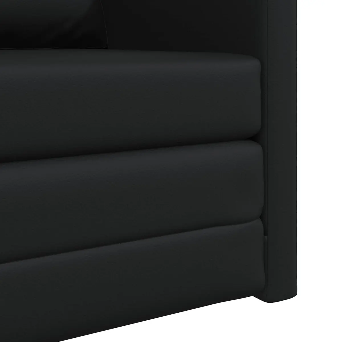 Sofa Bed Modern Convertible 60cm Black Faux Leather