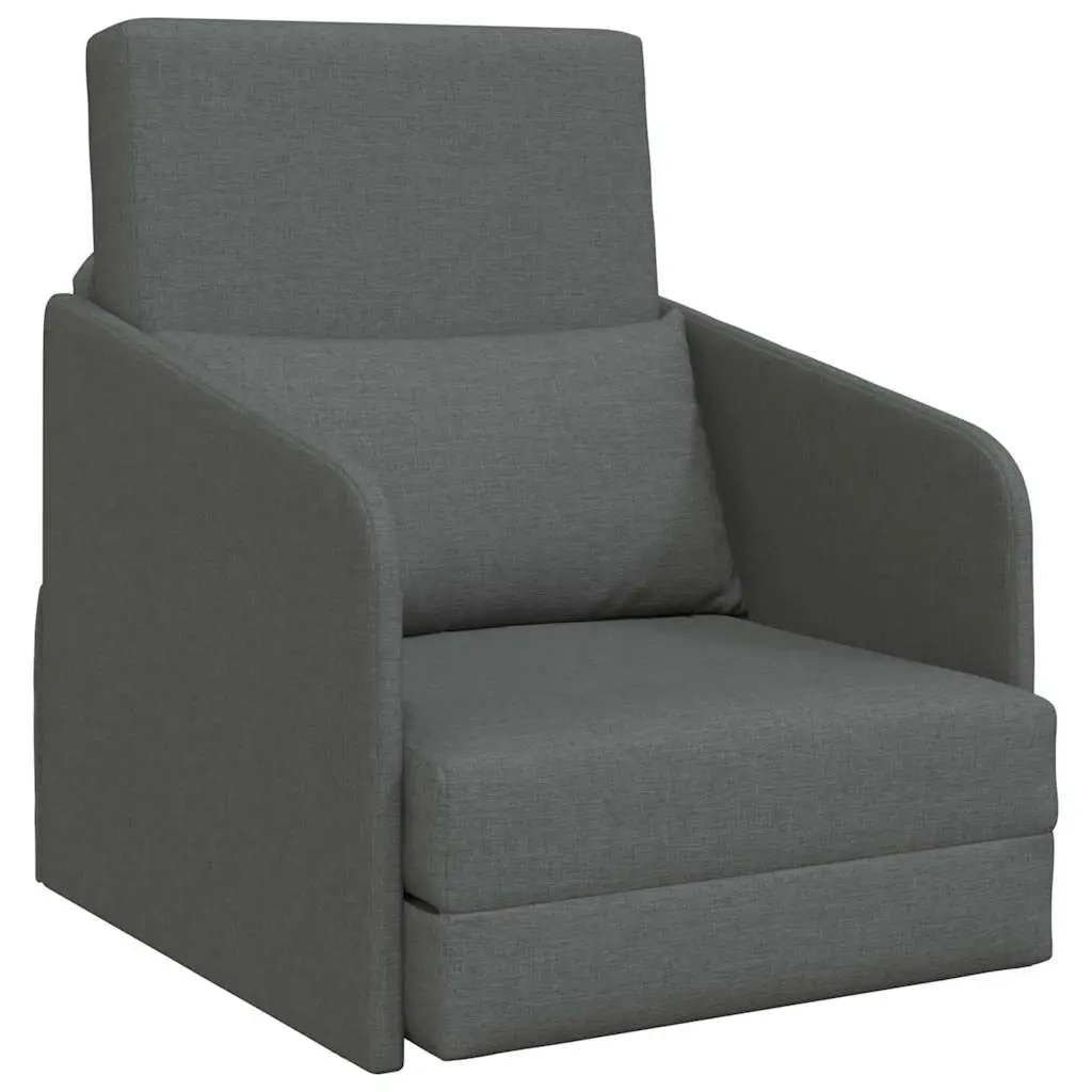Sofa Bed Grey 65 x 80 x 83 cm Modern Floor Furniture Convertible Fabric Living
