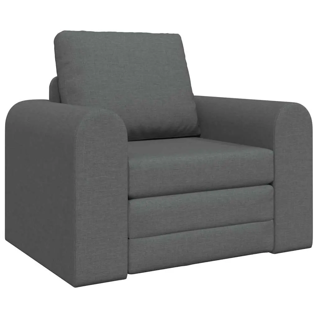 Sofa Bed Grey Convertible Fabric 98x71x83 cm