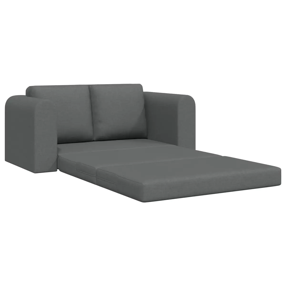 Floor Sofa Bed Convertible Grey Fabric Modern Couch Manual Adjustment Compact