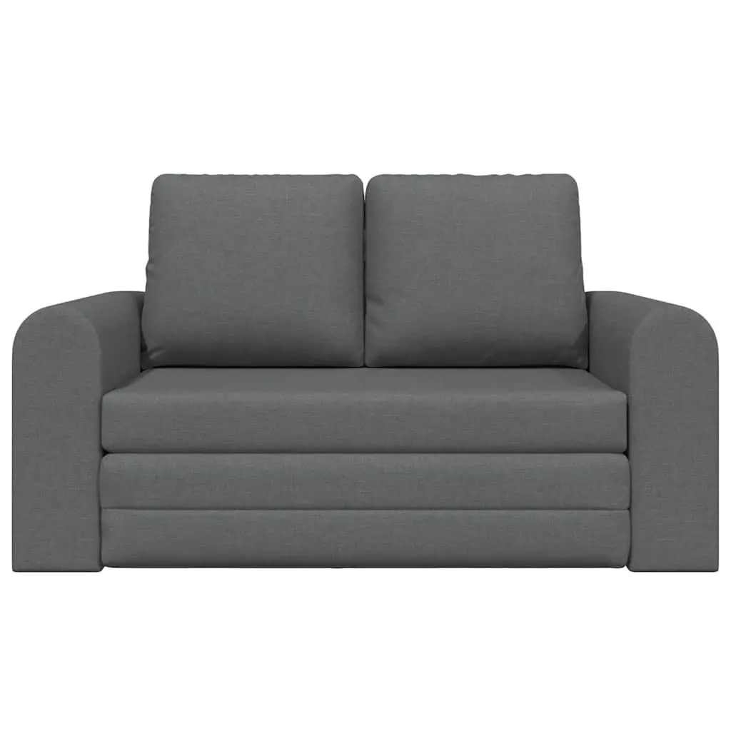 Floor Sofa Bed Convertible Grey Fabric Modern Couch Manual Adjustment Compact