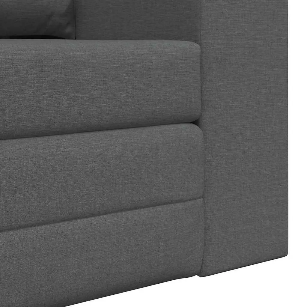 Floor Sofa Bed Convertible Grey Fabric Modern Couch Manual Adjustment Compact