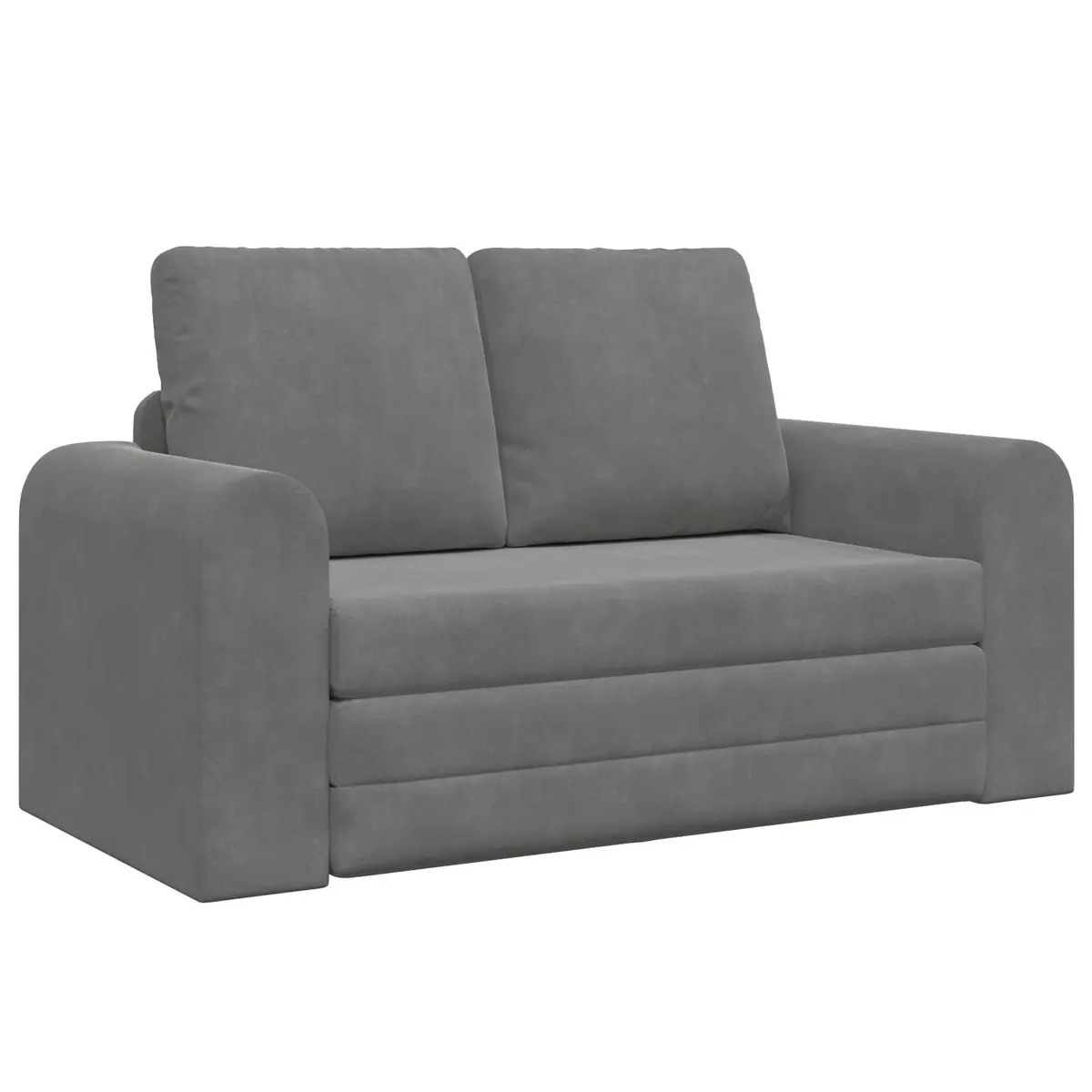 Sofa Bed Grey Velvet 148x71x83cm Convertible Couch Guest Bedroom Modern Living
