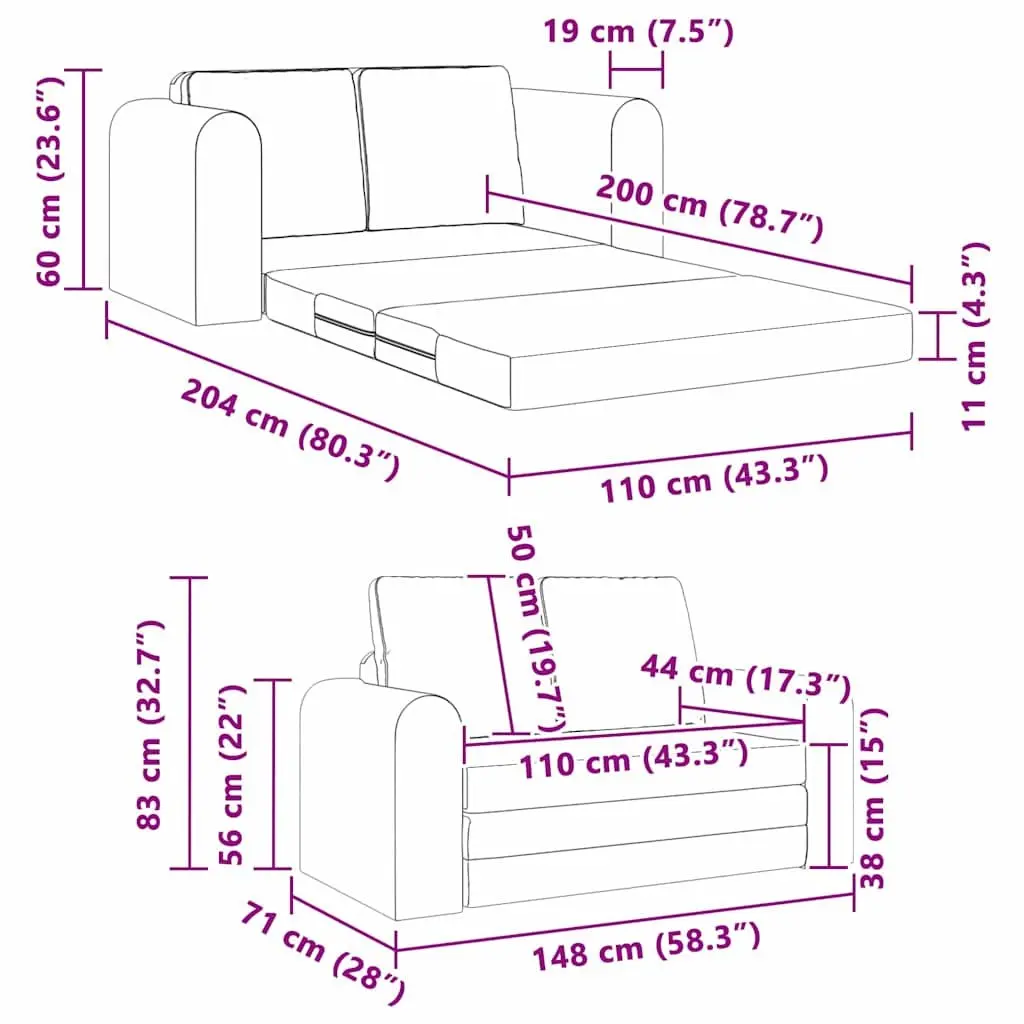 Sofa Bed Grey Velvet 148x71x83cm Convertible Couch Guest Bedroom Modern Living