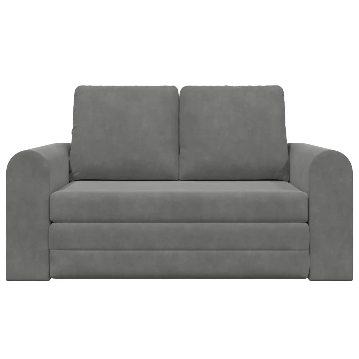 Sofa Bed Grey Velvet 148x71x83cm Convertible Couch Guest Bedroom Modern Living