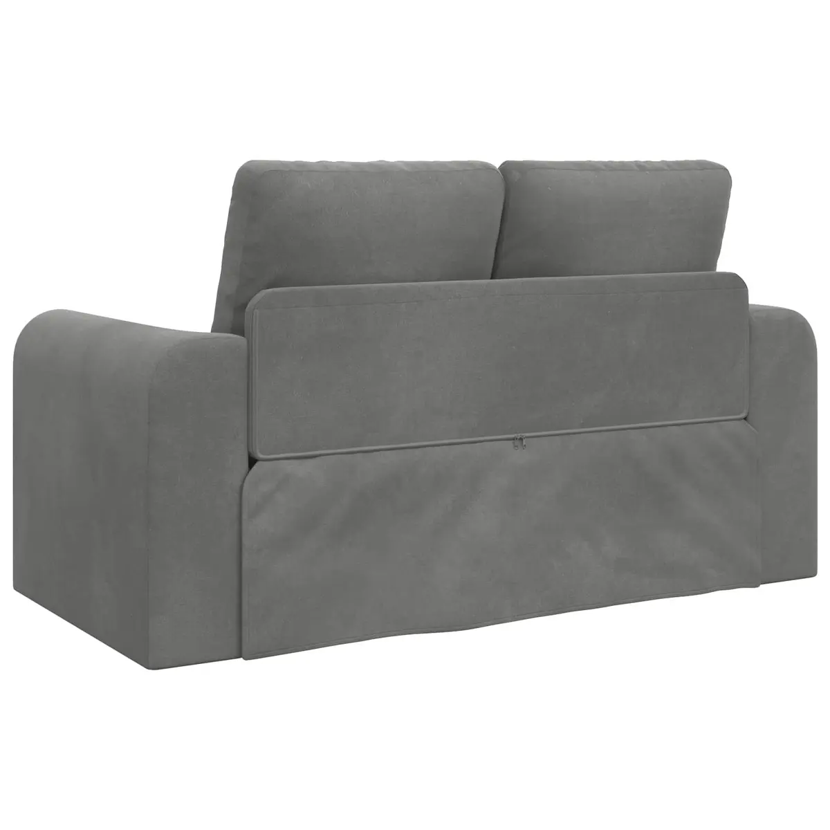 Sofa Bed Grey Velvet 148x71x83cm Convertible Couch Guest Bedroom Modern Living