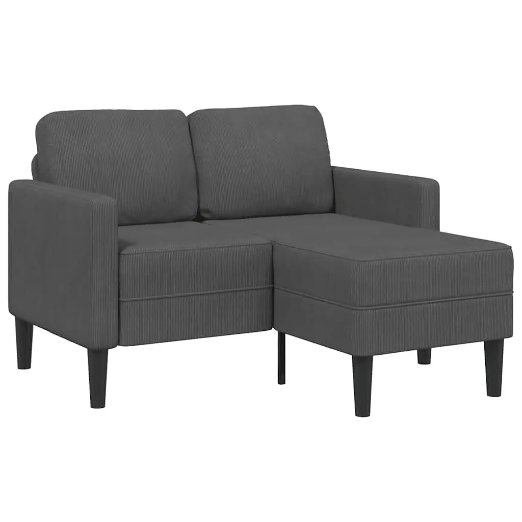 L-Shaped 2-Seater Sofa with Chaise Lounge Corner Couch Grey Linen 125cm