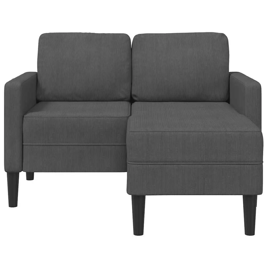 L-Shaped 2-Seater Sofa with Chaise Lounge Corner Couch Grey Linen 125cm