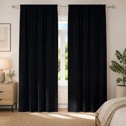 Your Stylish Blackout Curtain Solution - 2 pcs Velvet Black 140 x 225 cm