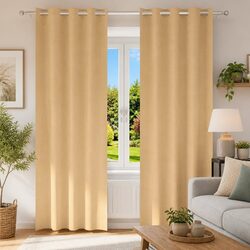 You're Going to Love These Beige Blackout Curtains, 2 pcs