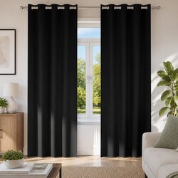 Friendly Blackout Curtains for Comfort, 2 pcs Black 245 x 140 cm