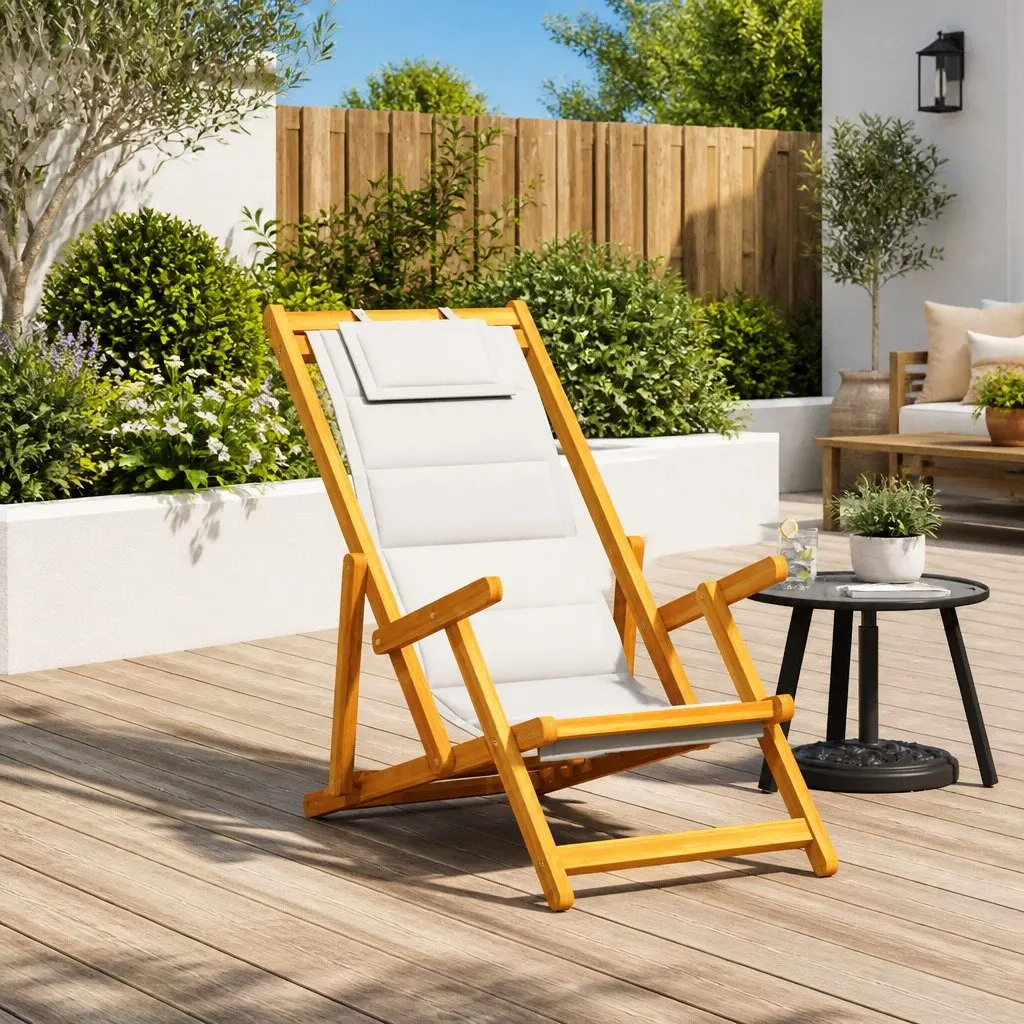 Folding Beach Chair with Armrests