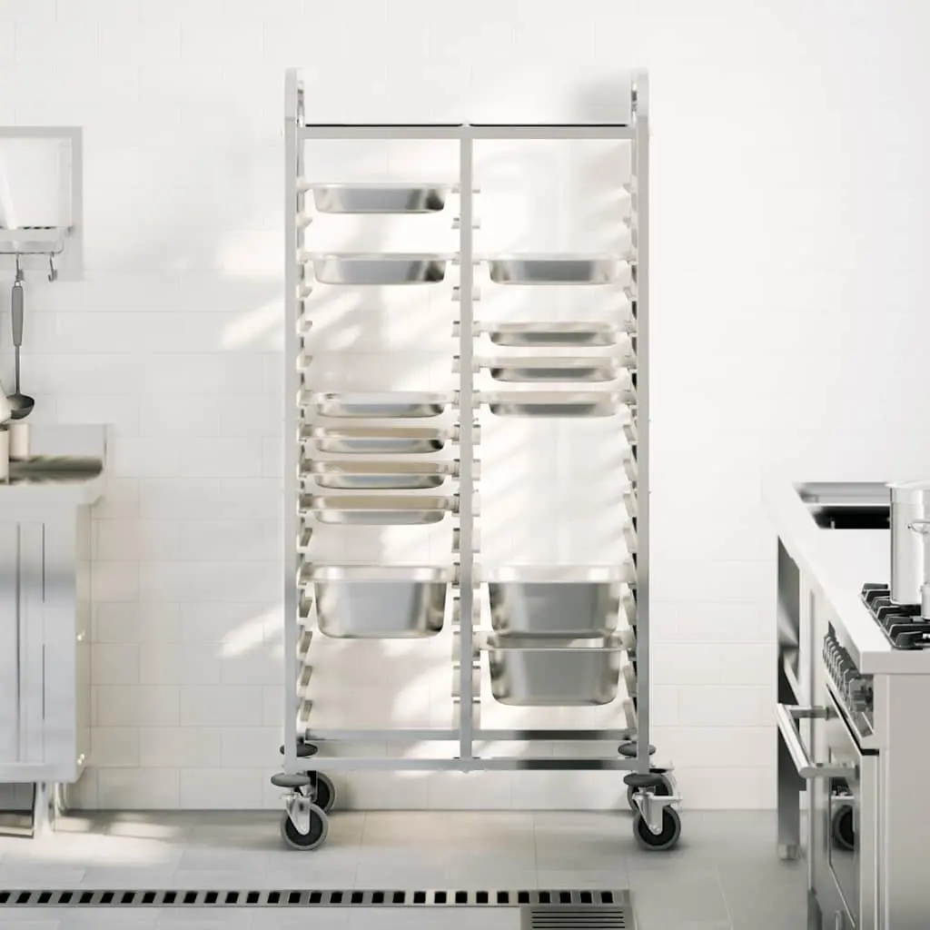 Tray Trolley with 32 GN Container Capacity Stainless Steel Kitchen Catering
