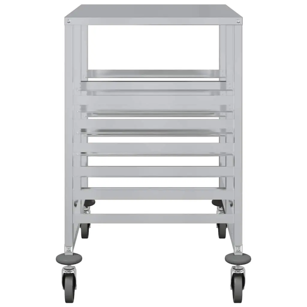 Tray Trolley Kitchen Dining Service Cart GN Containers Stainless Steel Silver
