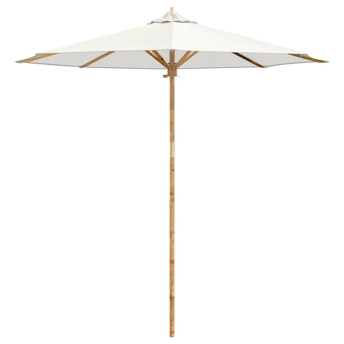 Garden Parasol Outdoor Sunshade Cream White Round Canopy Bamboo Frame Patio