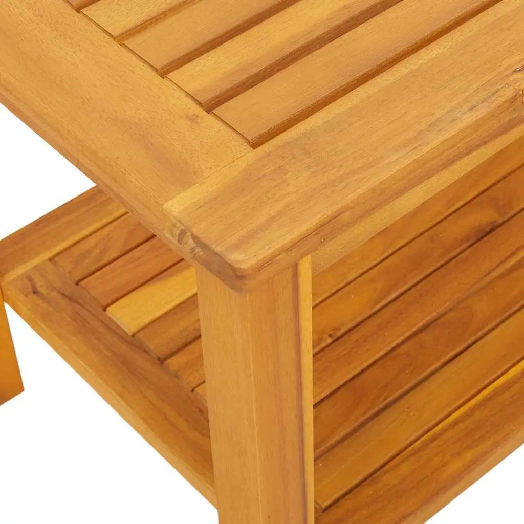 Solid Acacia Wood Side Table Brown Accent Coffee Table Garden Patio Indoor