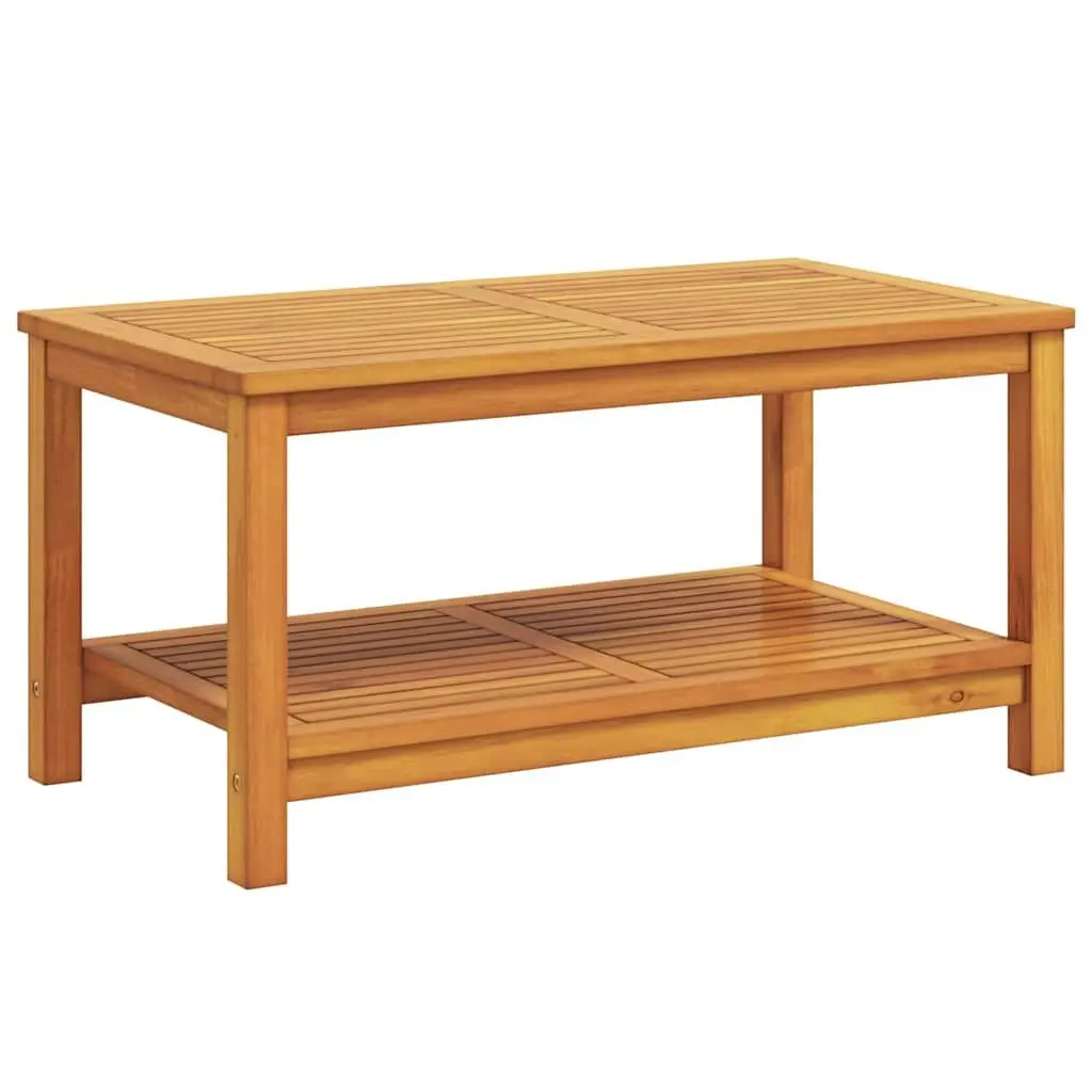 Solid Acacia Wood Side Table 90x50x45cm Garden Patio Accent Rustic Brown