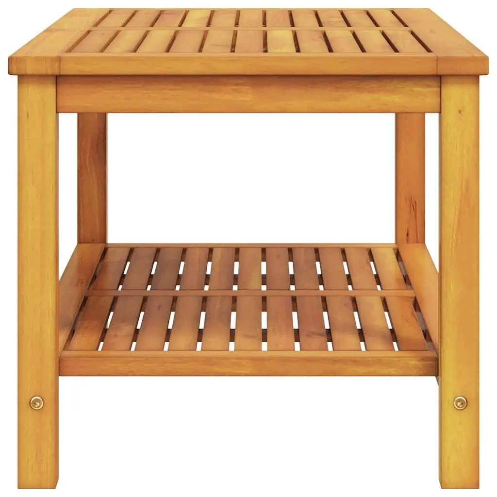 Solid Acacia Wood Side Table 90x50x45cm Garden Patio Accent Rustic Brown