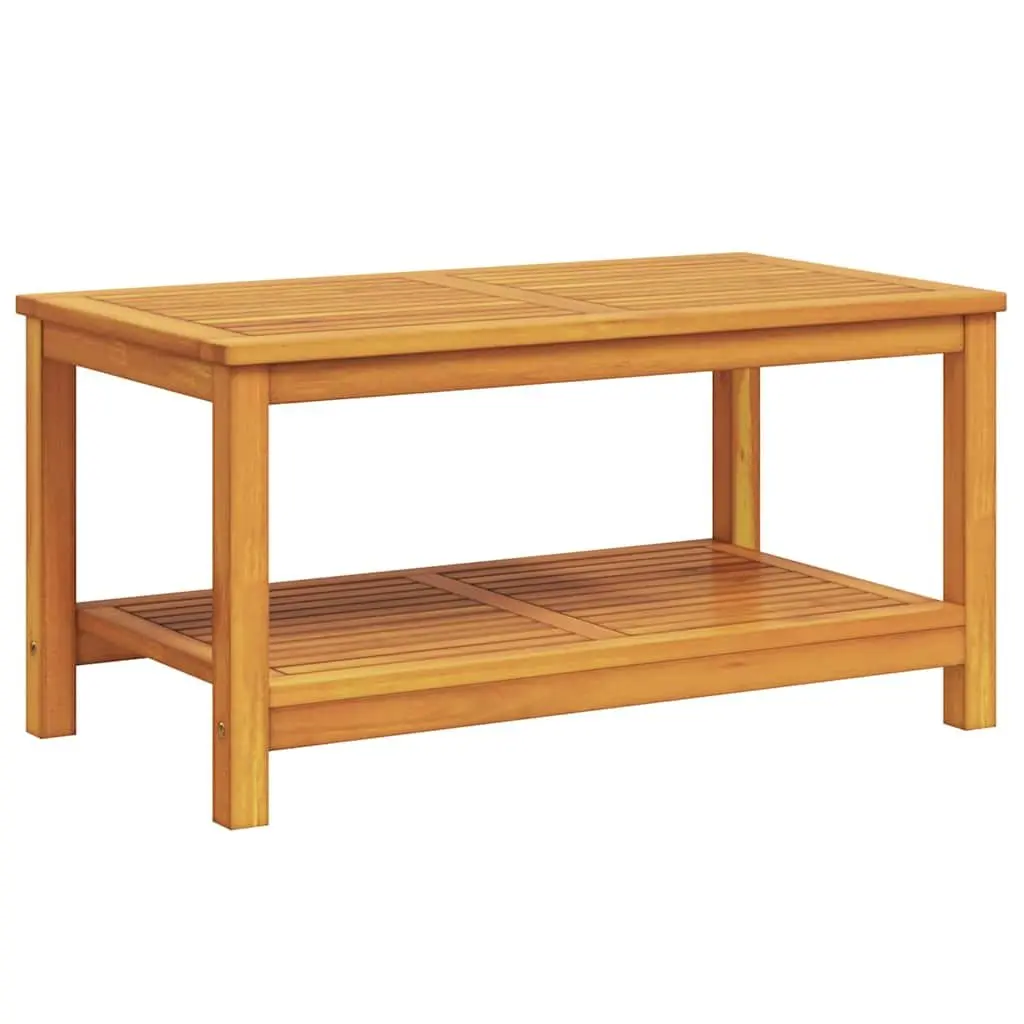 Solid Acacia Wood Side Table 90x50x45cm Garden Patio Accent Rustic Brown
