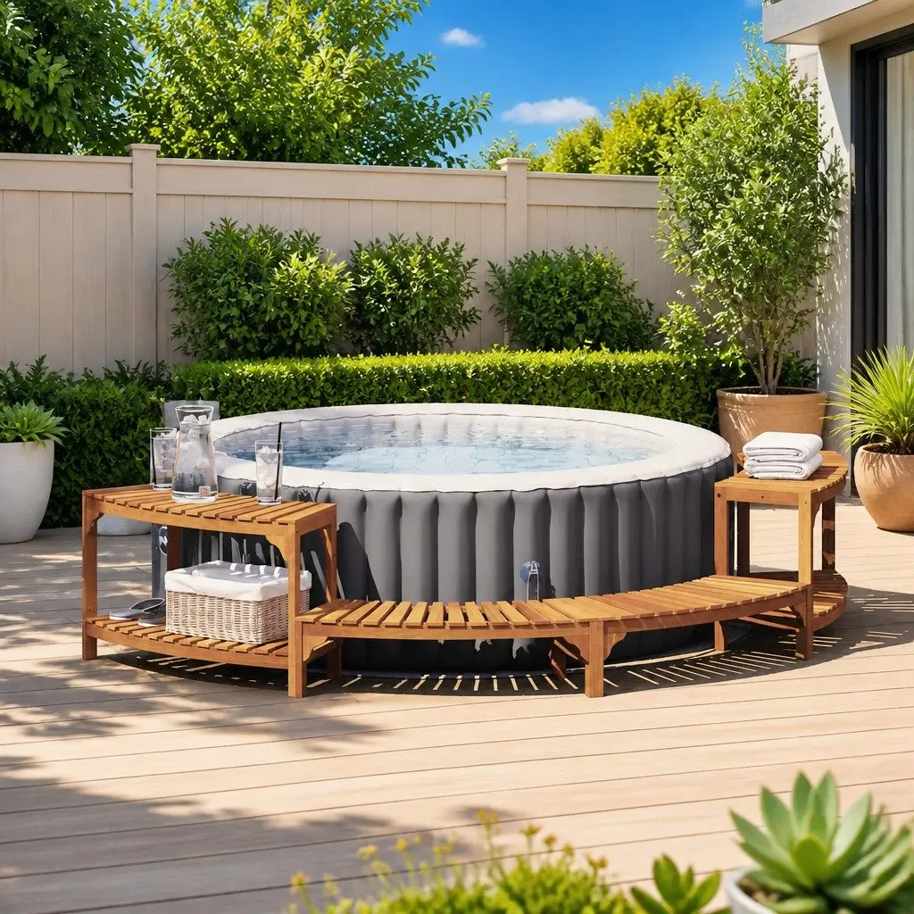 Half-Round Hot Tub Surround