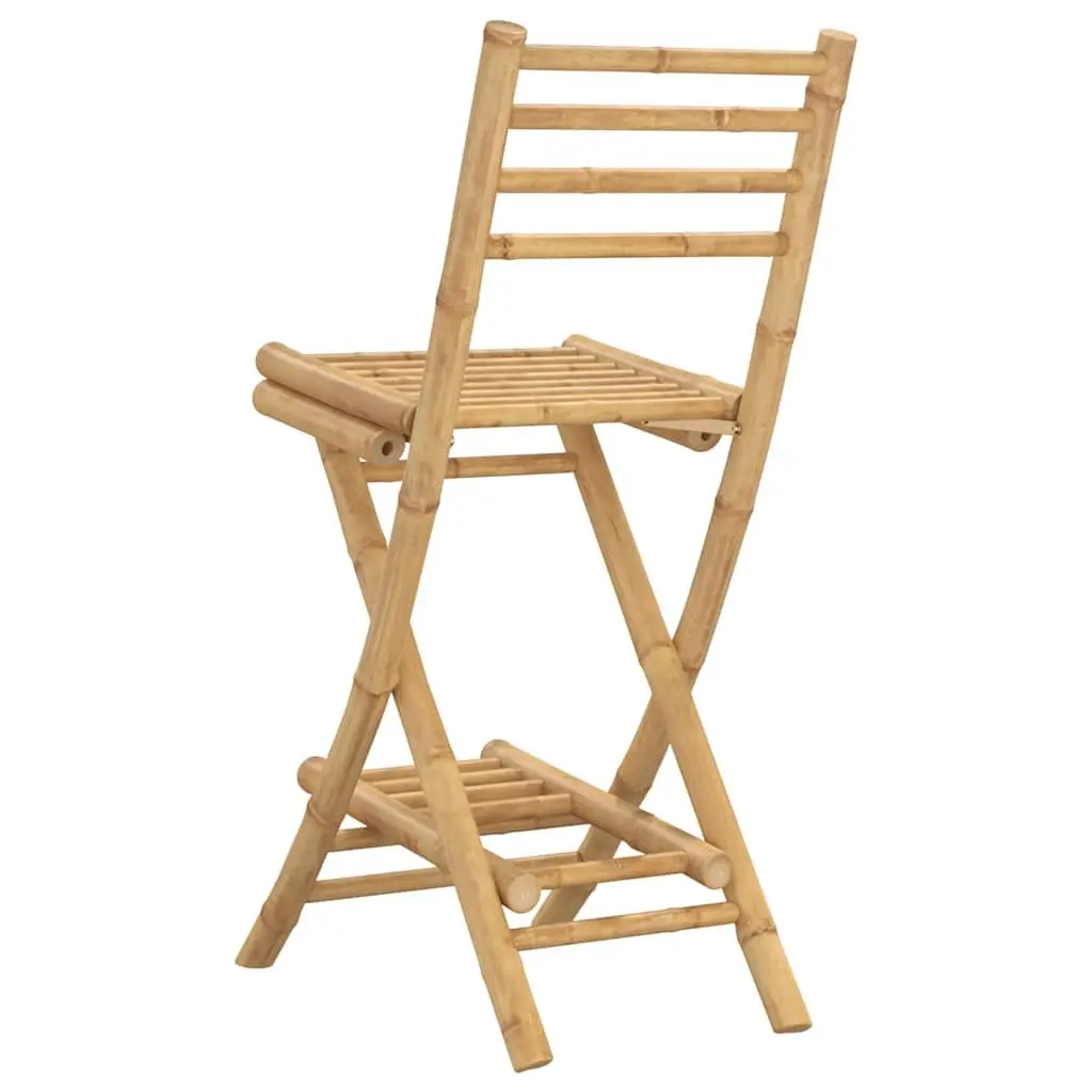 Outdoor Bar Stools Foldable with Backrest and Footrests Brown 2 Piece