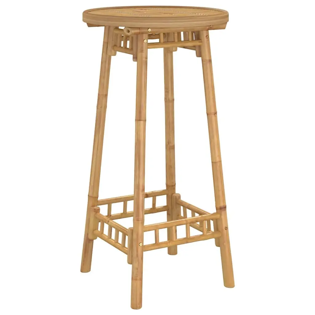 Bamboo Garden Bar Set 3 Piece Foldable Outdoor Furniture Compact Brown
