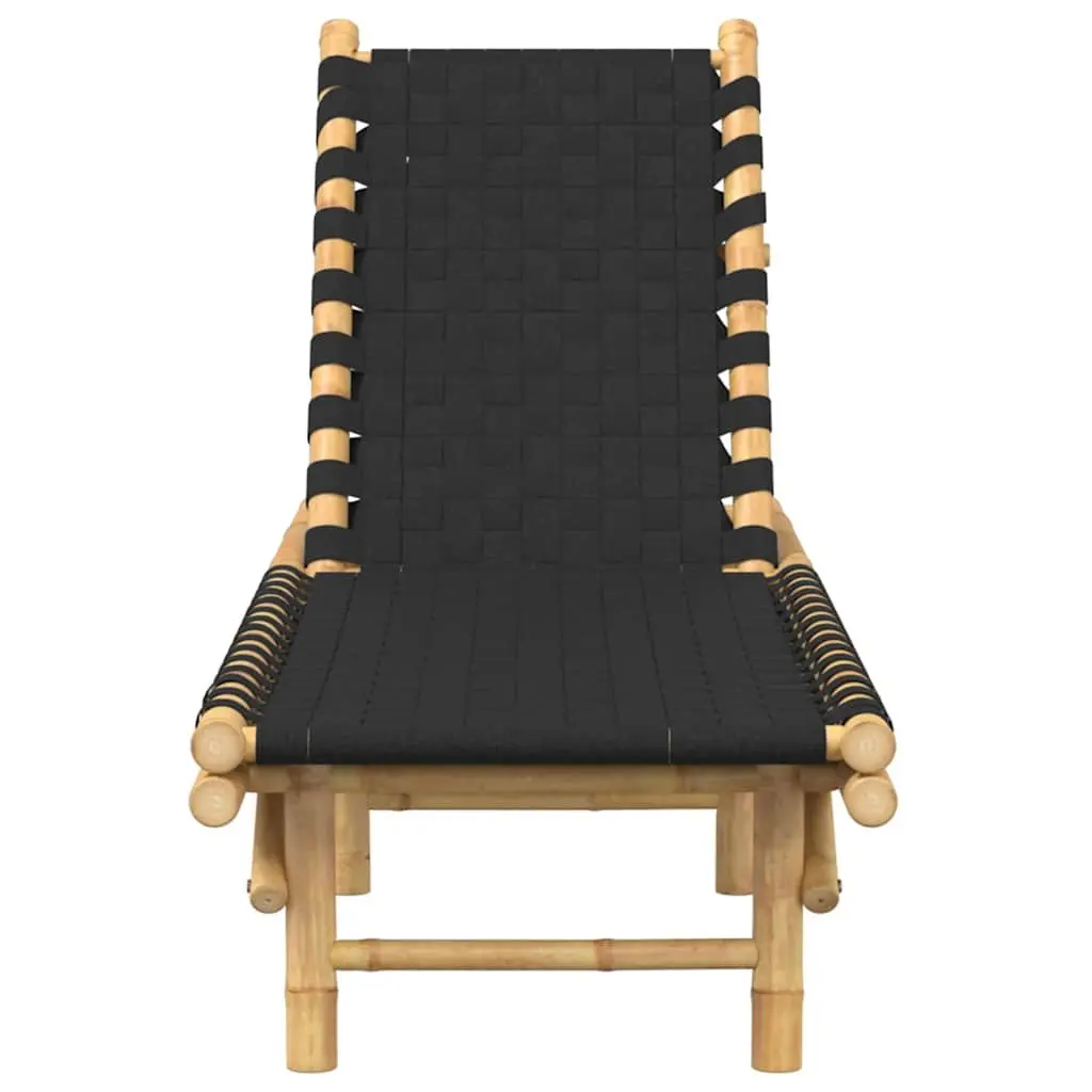 Sun Lounger Bamboo Frame Adjustable Backrest 55 x 200 x 30 cm