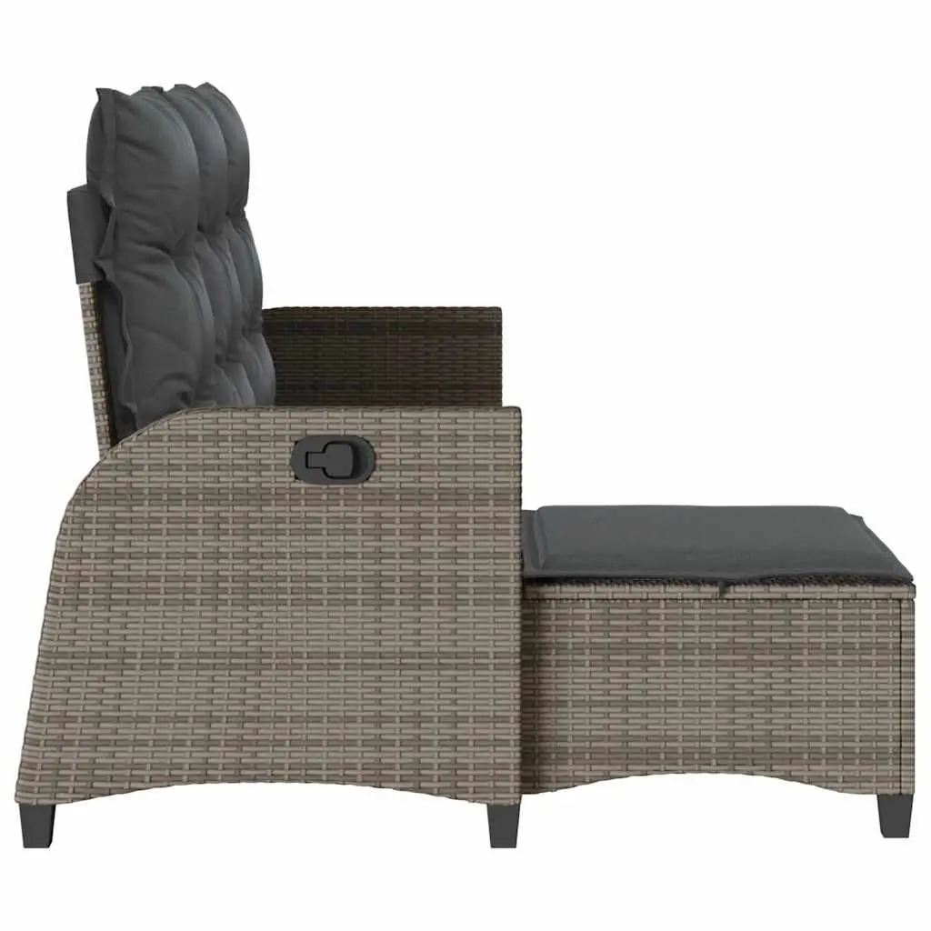 Reclining L-Shaped Garden Sofa with Cushions Grey Outdoor Seating