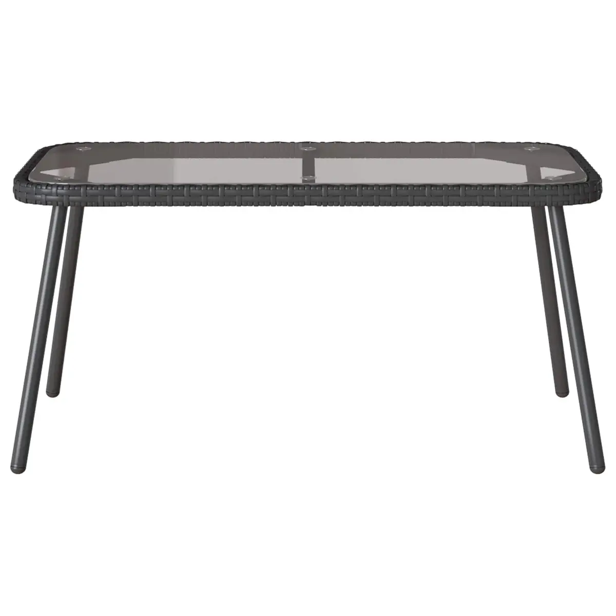 Outdoor Coffee Table Black Poly Rattan 90 x 45 x 43 cm
