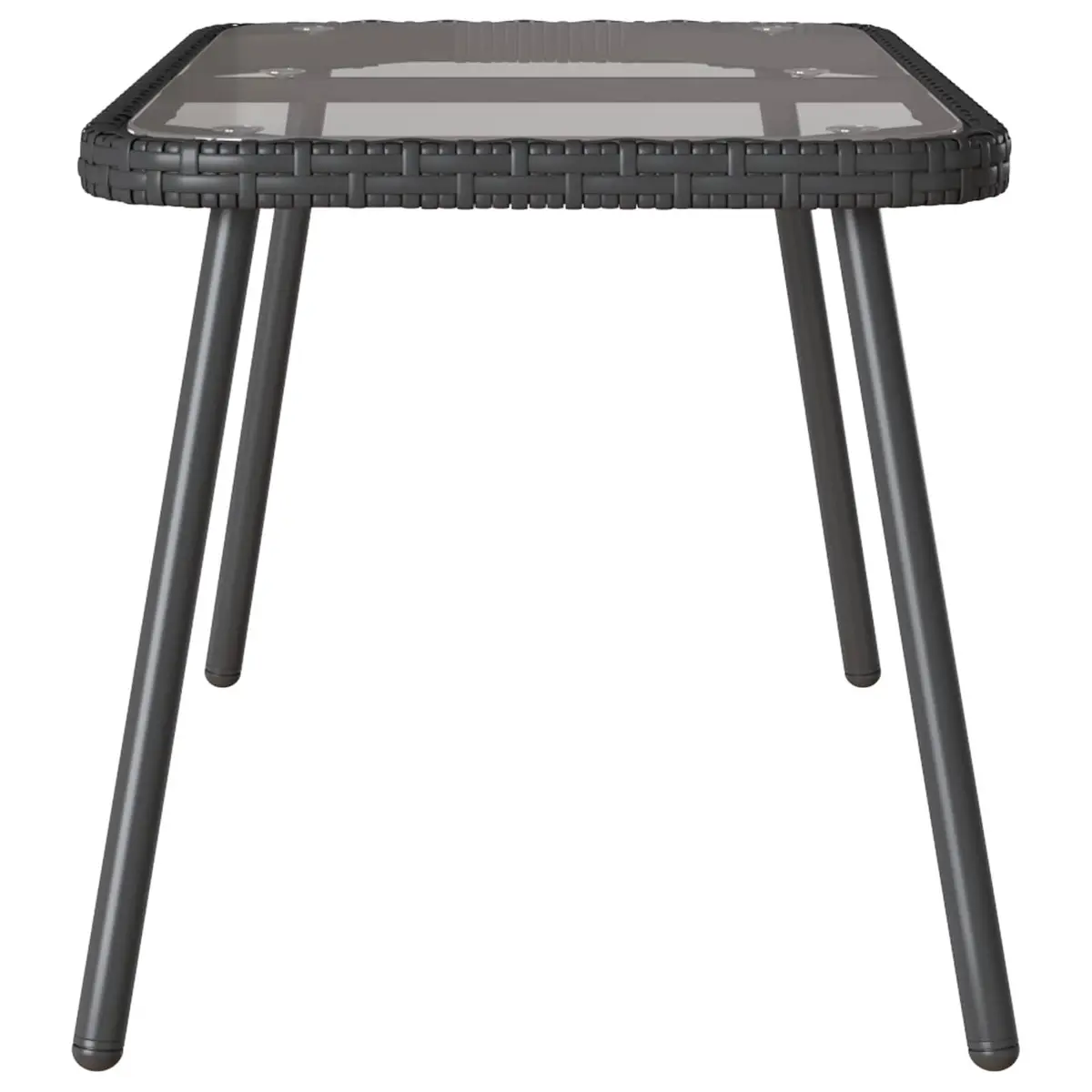 Outdoor Coffee Table Black Poly Rattan 90 x 45 x 43 cm