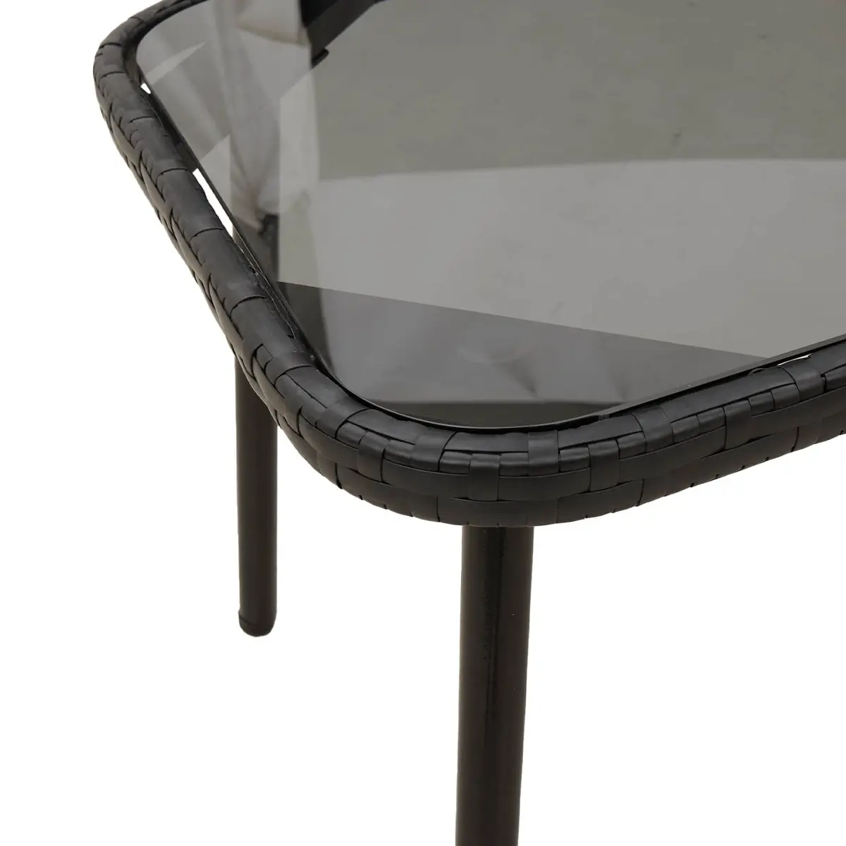 Outdoor Coffee Table Black Poly Rattan 90 x 45 x 43 cm