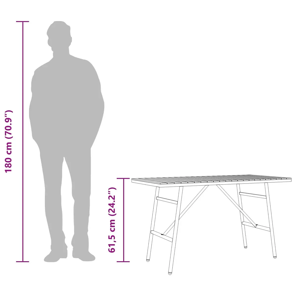 Dining Table 110x55x61.5cm Solid Acacia