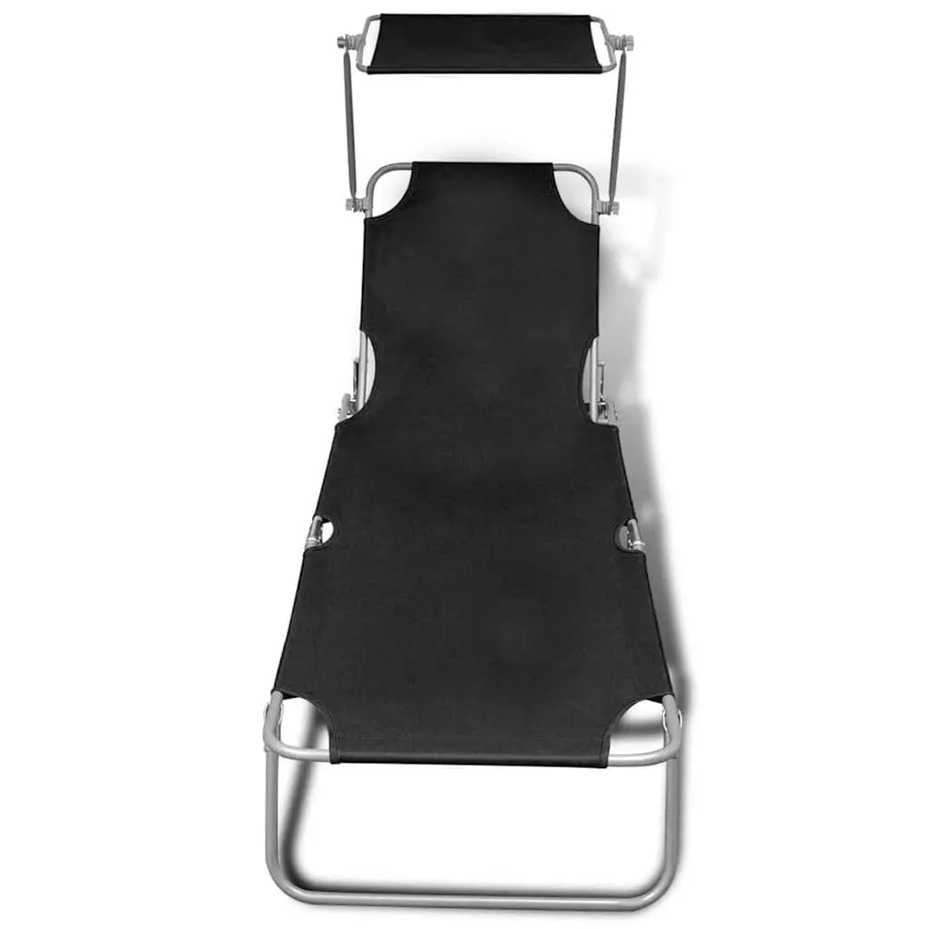 Sun Lounger with Canopy and Backrest
