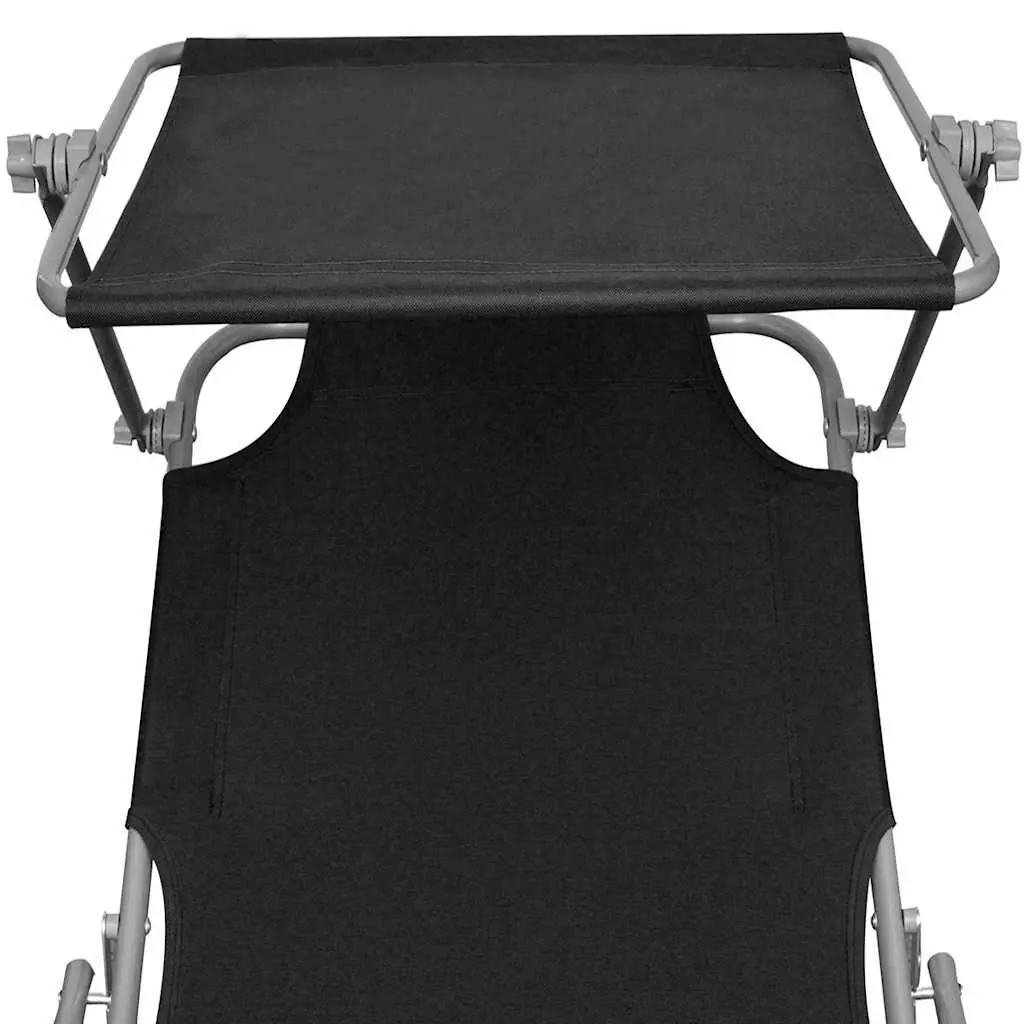 Sun Lounger with Canopy and Backrest