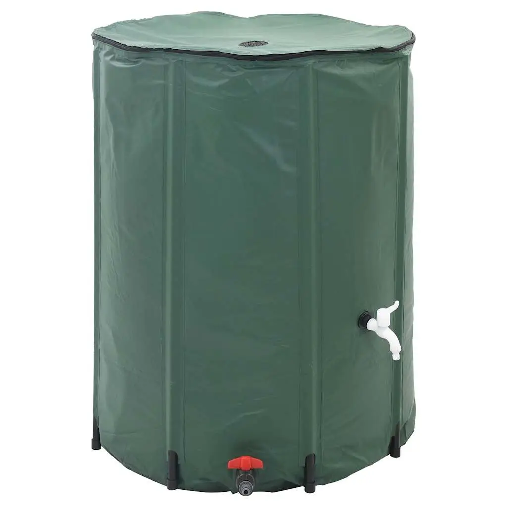 Collapsible Water Tank 250L Green PVC Construction with UV Protection and Corrosion Resistance